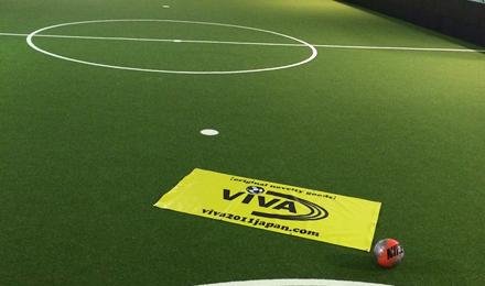 VIVAがスポンサーを務める新潟県東区にある『トライ フットボールフィールド新潟』<br>プールを改造したコートが特徴的。